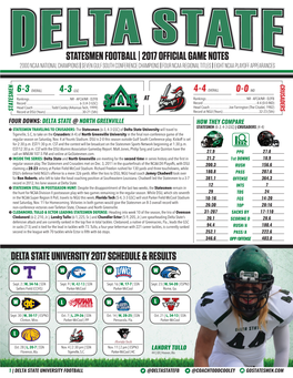 Statesmen Football | 2017 Official Game Notes Delta