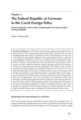 The Federal Republic of Germany in the Czech Foreign Policy