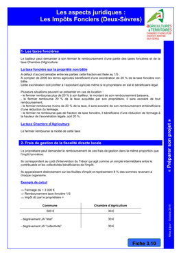 Les Aspects Juridiques : Les Impôts Fonciers (Deux-Sèvres)