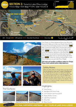 SECTION 3: Twizel to Lake Ohau Lodge Trail Surfaces