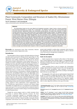 Plant Community Composition and Structure of Asabot Dry