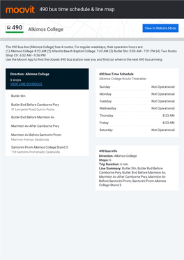 490 Bus Time Schedule & Line Route