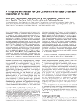 A Peripheral Mechanism for CB1 Cannabinoid Receptor-Dependent Modulation of Feeding