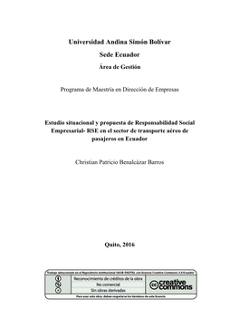 Estudio Situacional Y Propuesta De Responsabilidad Social Empresarial- RSE En El Sector De Transporte Aéreo De Pasajeros En Ecuador