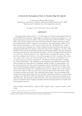 A Search for Extraplanar Dust in Nearby Edge-On Spirals1