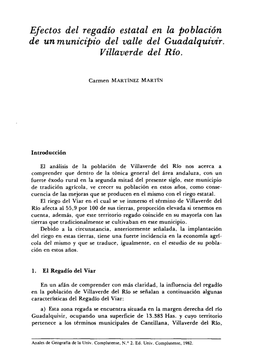 Efectos Del Regadío Estatal En La Población De Unmunicipio Del Valle