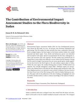 The Contribution of Environmental Impact Assessment Studies to the Flora Biodiversity in Sudan