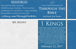 Through the Bible – 1 Kings the Sin of Jeroboam1