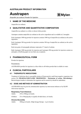 Austrapen Ampicillin (As Sodium) Powder for Injection