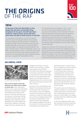 ORIGINS of the RAF Raf100schools.Org.Uk