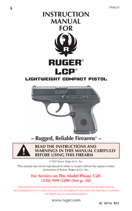 Ruger LCP Owners Manual