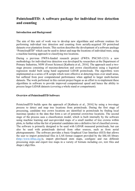 Pointclouditd: a Software Package for Individual Tree Detection and Counting