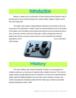 Battery Or Voltaic Cell Is a Combination of Many Electrochemical Galvanic