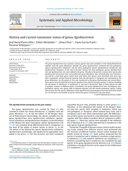 History and Current Taxonomic Status of Genus Agrobacterium