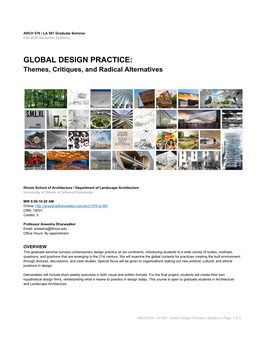 GLOBAL DESIGN PRACTICE: Themes, Critiques, and Radical Alternatives