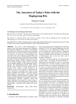 The Ancestors of Today's Poles with the Haplogroup R1a