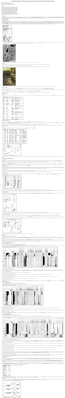 Late Weichselian (Valdaian) and Holocene Vegetation and Environmental History of the Northern Timan Ridge, European Arctic Russia