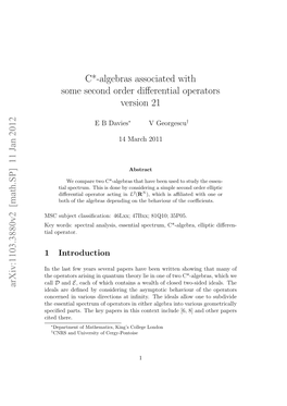 C*-Algebras Associated with Some Second Order Differential Operators