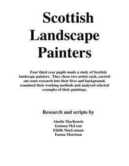 Scottish Landscape Painters