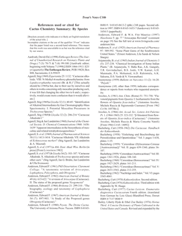 Cactus Chemistry Summary: by Species Tion in 1997