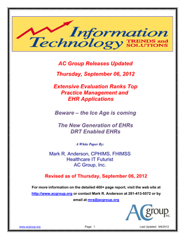 AC Group Releases Updated Thursday, September 06, 2012