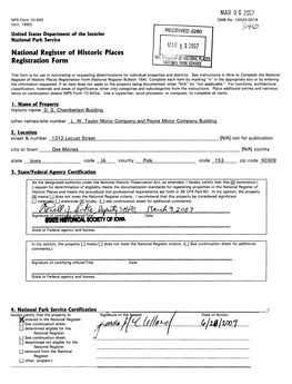 National Register of Historic Places M .Ntotoich Ut HISTORIC PLACES Registration Form Ml Lofcal PARK SERVICE
