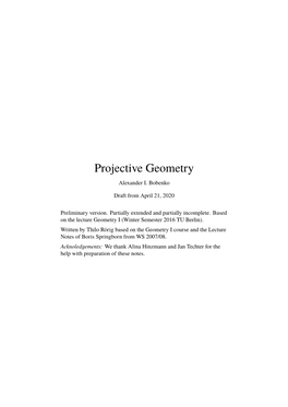 Projective Geometry Alexander I