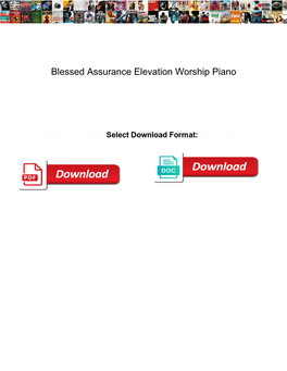 Blessed Assurance Elevation Worship Piano
