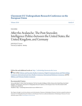 The Post-Snowden Intelligence Politics Between the United States, the United Kingdom, and Germany
