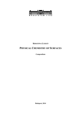 Physical Chemistry of Surfaces