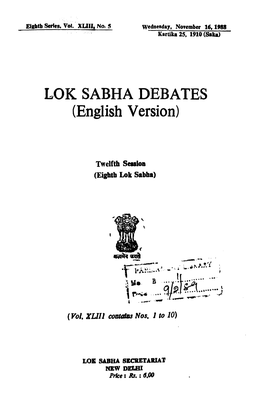 LOK SABHA DEBATES (English Version)