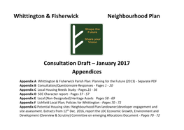 Whittington & Fisherwick Neighbourhood Plan Appendices