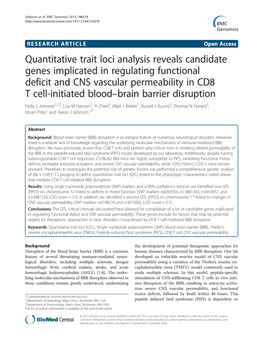 Quantitative Trait Loci Analysis Reveals Candidate Genes Implicated In