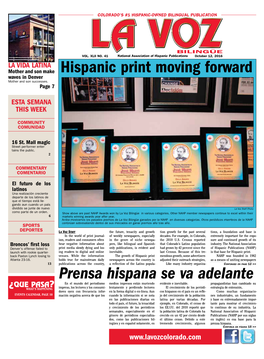 Prensa Hispana Se Va Adelante Hispanic Print Moving Forward