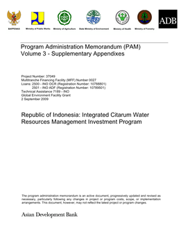 Integrated Citarum Water Resources Management Investment Program