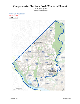 Comprehensive Plan Rock Creek West Area Element COW STAFF DRAFT Proposed Amendments