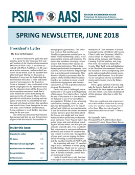 Spring Newsletter, June 2018