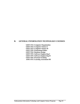 B. General Information Technology Courses