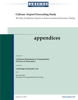 Appendices to the California Airports Forecasting Study