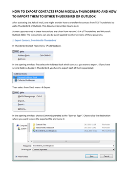 How to Export Contacts from Mozilla Thunderbird and How to Import Them to Either Thuderbird Or Outlook