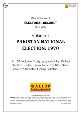 Pakistan National Election: 1970