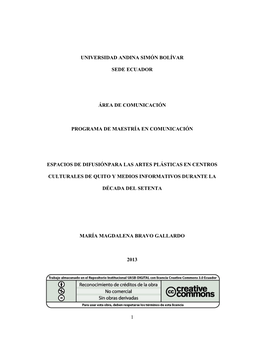 1 Universidad Andina Simón Bolívar Sede Ecuador Área