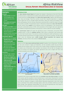 Africa Riskview Special Report: Mauritania (End of Season)