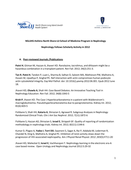 NSLIJHS-Nephrology Fellows Scholarly Activity 2012.Pdf