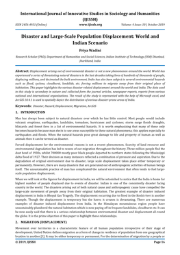 Disaster and Large-Scale Population Displacement: World and Indian