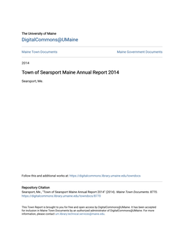 Town of Searsport Maine Annual Report 2014