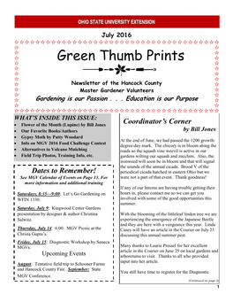 July 2016 Green Thumb Prints