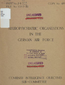 Neuropsychiatric Organizations in the German Air Force