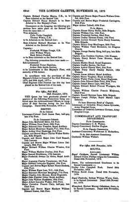 6940 the London Gazette, November 28, 1879