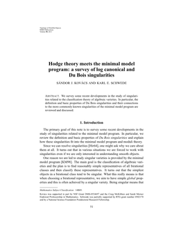 Hodge Theory Meets the Minimal Model Program: a Survey of Log Canonical and Du Bois Singularities